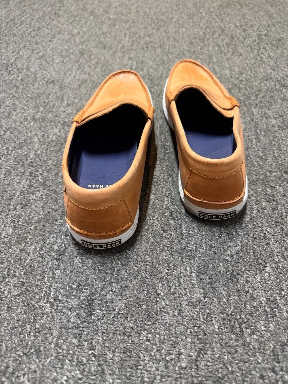 Cole Haan Men's Cognac Leather Penny Slip-Ons - Picture 3 of 5